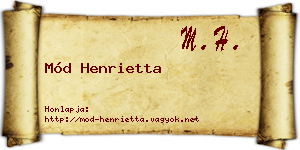 Mód Henrietta névjegykártya