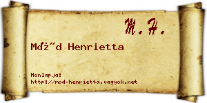 Mód Henrietta névjegykártya