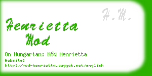 henrietta mod business card
